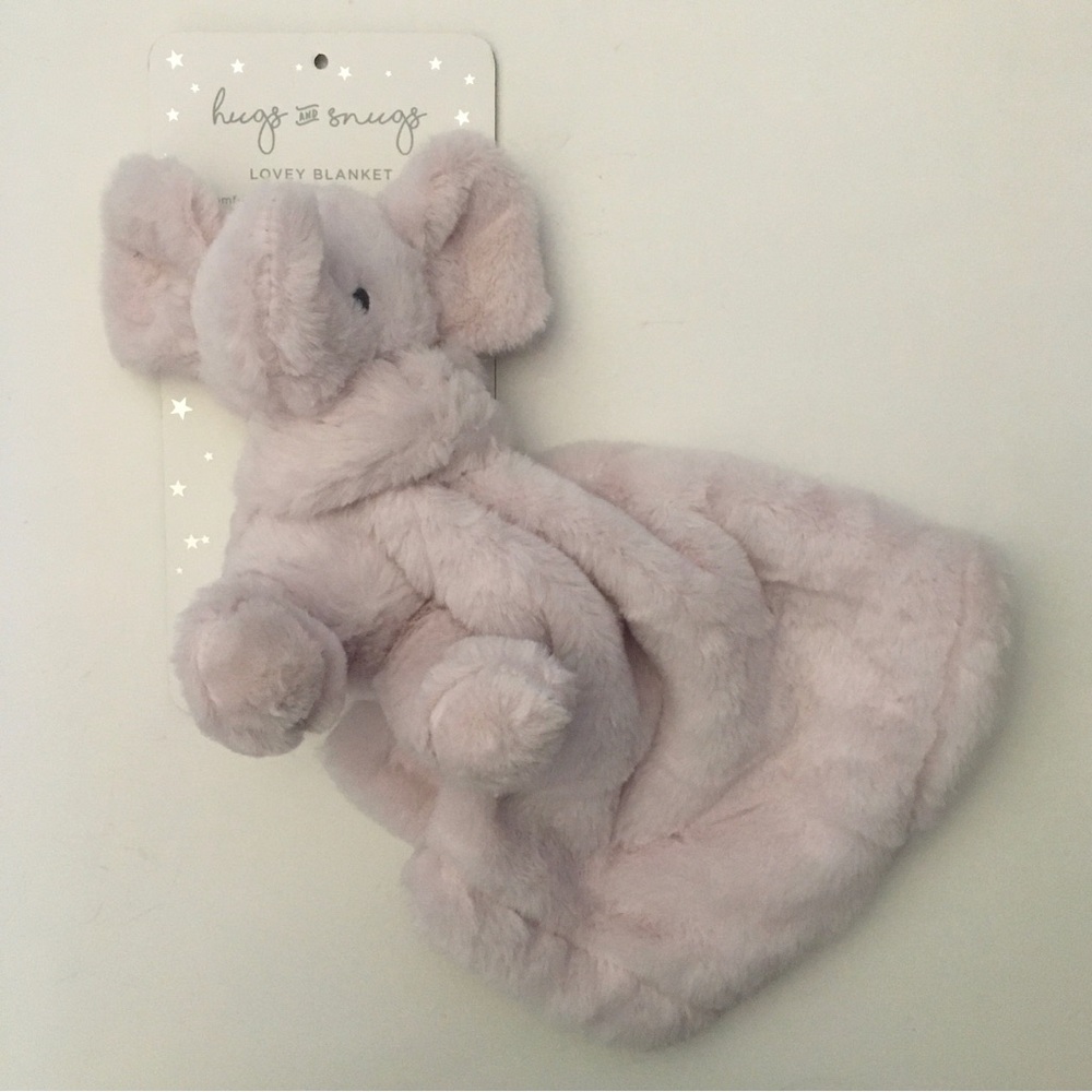 Plush Lovey Security Blanket Soft Baby Toy Pink Elephant | Hugs and Snugs